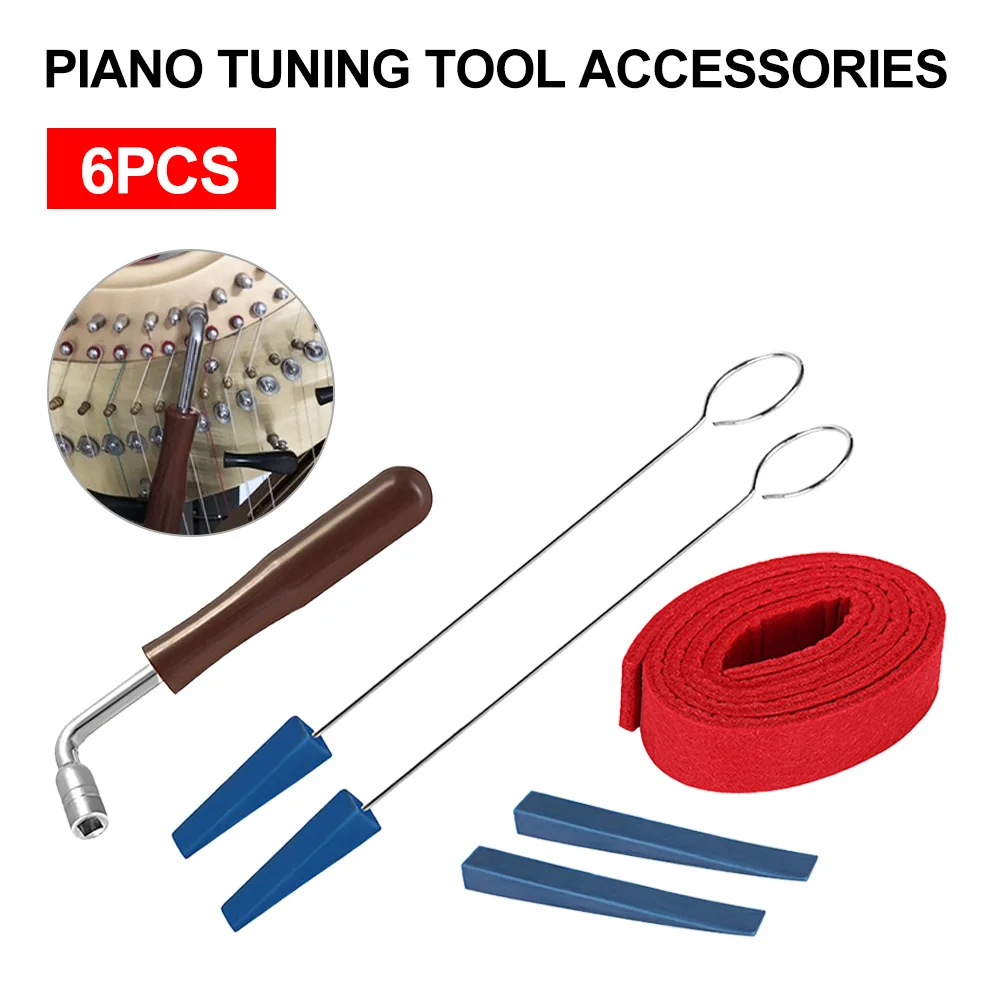 6Pcs Piano Tuning Kit Professional Piano Tuner Repair Tools Including Tuning Hammer Wrench Rubber Mutes Handle Temperament Strip
6Pcs Piano Tuning Kit Professional Piano Tuner Repair Tools Including Tuning Hammer Wrench Rubber Mutes Handle Temperament Strip