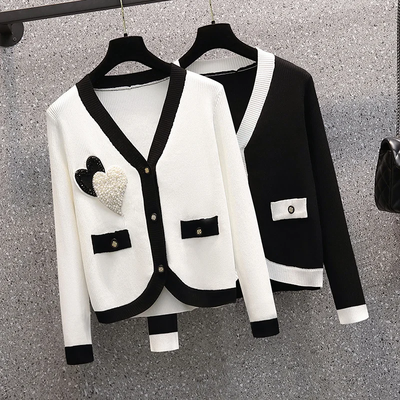 Oversized Women's Knitting Sweater Color Matching Beading Lattice Single-Breasted Buttons Loose Casual Knitted Cardigan Sweaters
Oversized Women's Knitting Sweater Color Matching Beading Lattice Single-Breasted Buttons Loose Casual Knitted Cardigan Sweaters