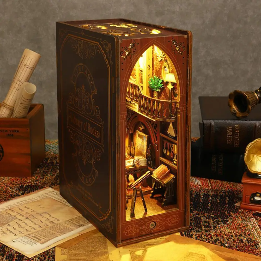 DIY Wooden Book Nook Miniature House Booknook Shelf Insert Lights Decoration Bookstore Model Led Retro Home Eternal M6C3
DIY Wooden Book Nook Miniature House Booknook Shelf Insert Lights Decoration Bookstore Model Led Retro Home Eternal M6C3