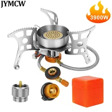 JYMCW Outdoor Windproof Gas Stove Camping Gas Mini Burner Folding Split Electronic Stoves Tourist Equipment for Hiking