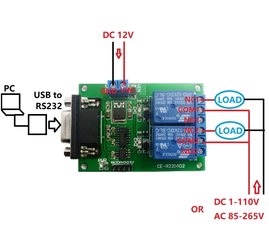 DC 12 В 2CH RS232 DB9 последовательный релейный переключатель управления UART домашняя Автоматизация
DC 12 В 2CH RS232 DB9 последовательный релейный переключатель управления UART домашняя Автоматизация