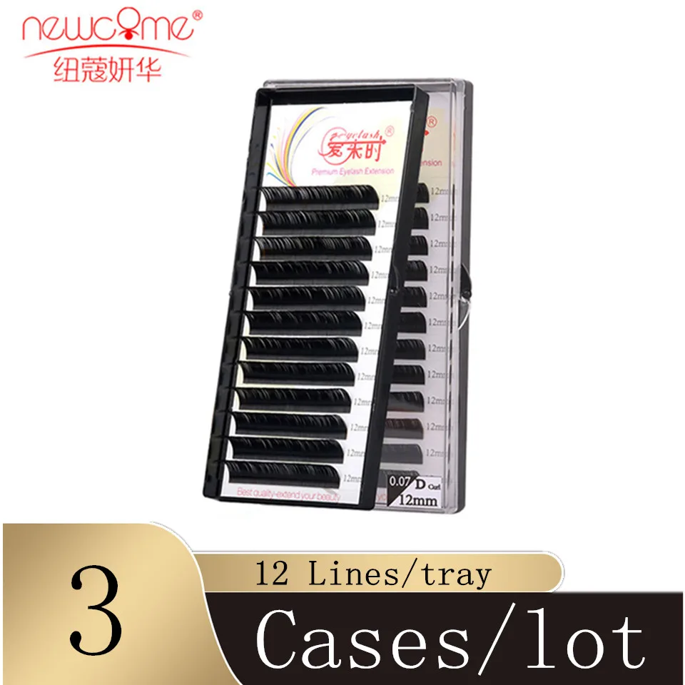 

NEWCOME All Size 3 Cases Eyelashes Extensions Soft Eye Lashes BCD Curl Mink Individual False Fake Eyelash Makeup Tools