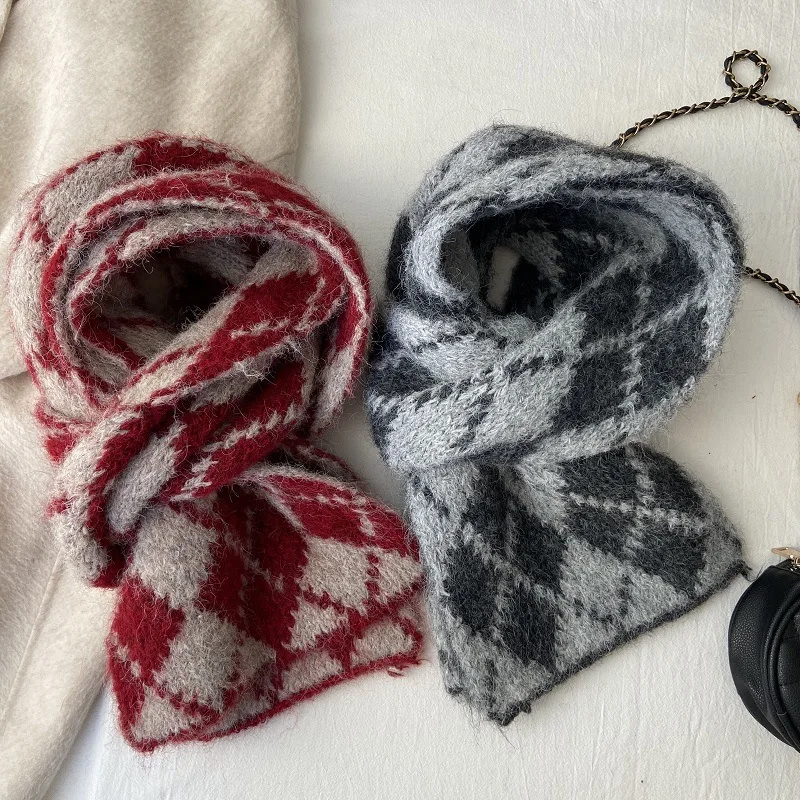 Winter Wool Blended Rhomboid Lattice Scarf Women Checkered Scarf Knitted Versatile Korean Edition Japanese 180*35cm Long Scarf
Winter Wool Blended Rhomboid Lattice Scarf Women Checkered Scarf Knitted Versatile Korean Edition Japanese 180*35cm Long Scarf
