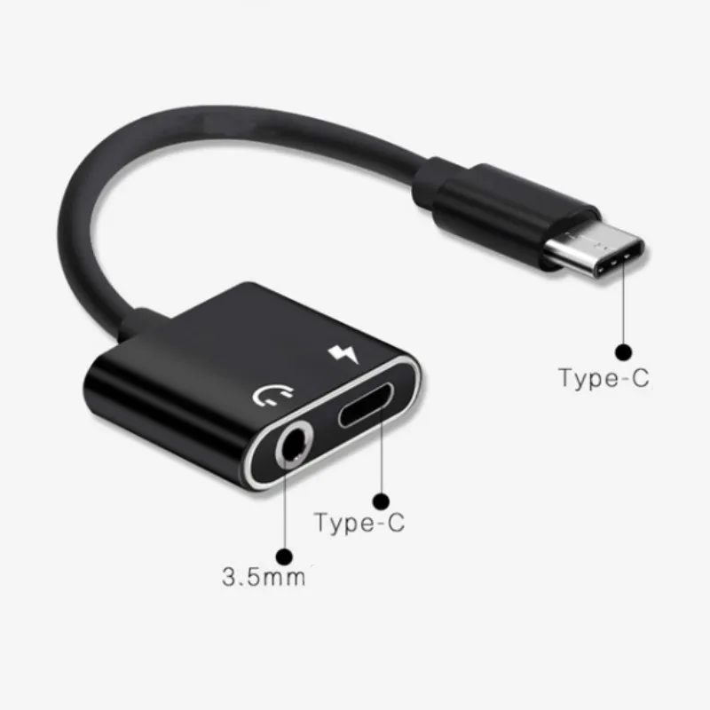 2 в 1 USB Type-C C к 3 5 мм разъему для наушников AUX аудио адаптер зарядный кабель Huawei Xiaomi