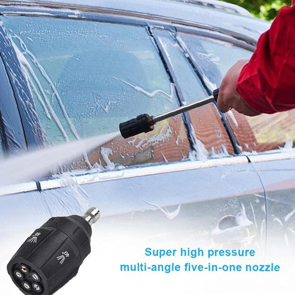 5 In 1 Adjustable High Pressure Washer Nozzle Garden Watering Hose Nozzle Tip Multi Rotating 1/4in Quick Connector
5 In 1 Adjustable High Pressure Washer Nozzle Garden Watering Hose Nozzle Tip Multi Rotating 1/4in Quick Connector