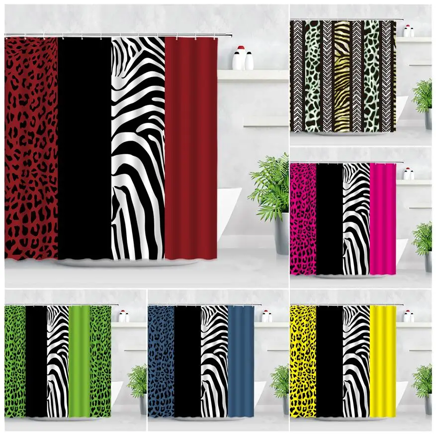 Fashion Art Bathroom Shower Curtain Red Zebra Leopard Print Stripe Modern for Home Decor Waterproof Polyester Bath Curtains Bano
Fashion Art Bathroom Shower Curtain Red Zebra Leopard Print Stripe Modern for Home Decor Waterproof Polyester Bath Curtains Bano