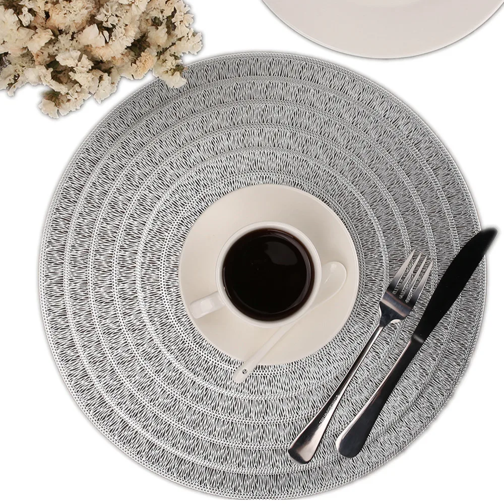 4/6/8Pcs 38CM Round PVC Placemats Non-Slip Heat Resistant Place Mats Durable Golden Vinyl for Dining Table Mats Set Kitchen Acce
4/6/8Pcs 38CM Round PVC Placemats Non-Slip Heat Resistant Place Mats Durable Golden Vinyl for Dining Table Mats Set Kitchen Acce