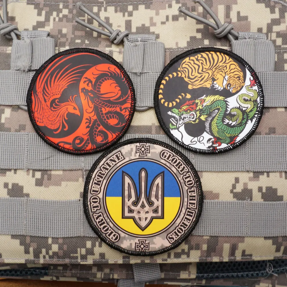 Tai Chi Yin Yang Dragon Tiger Fight Military Tactical Embroidered Patches Print Badge with Hook Backing for Clothing 
Tai Chi Yin Yang Dragon Tiger Fight Military Tactical Embroidered Patches Print Badge with Hook Backing for Clothing