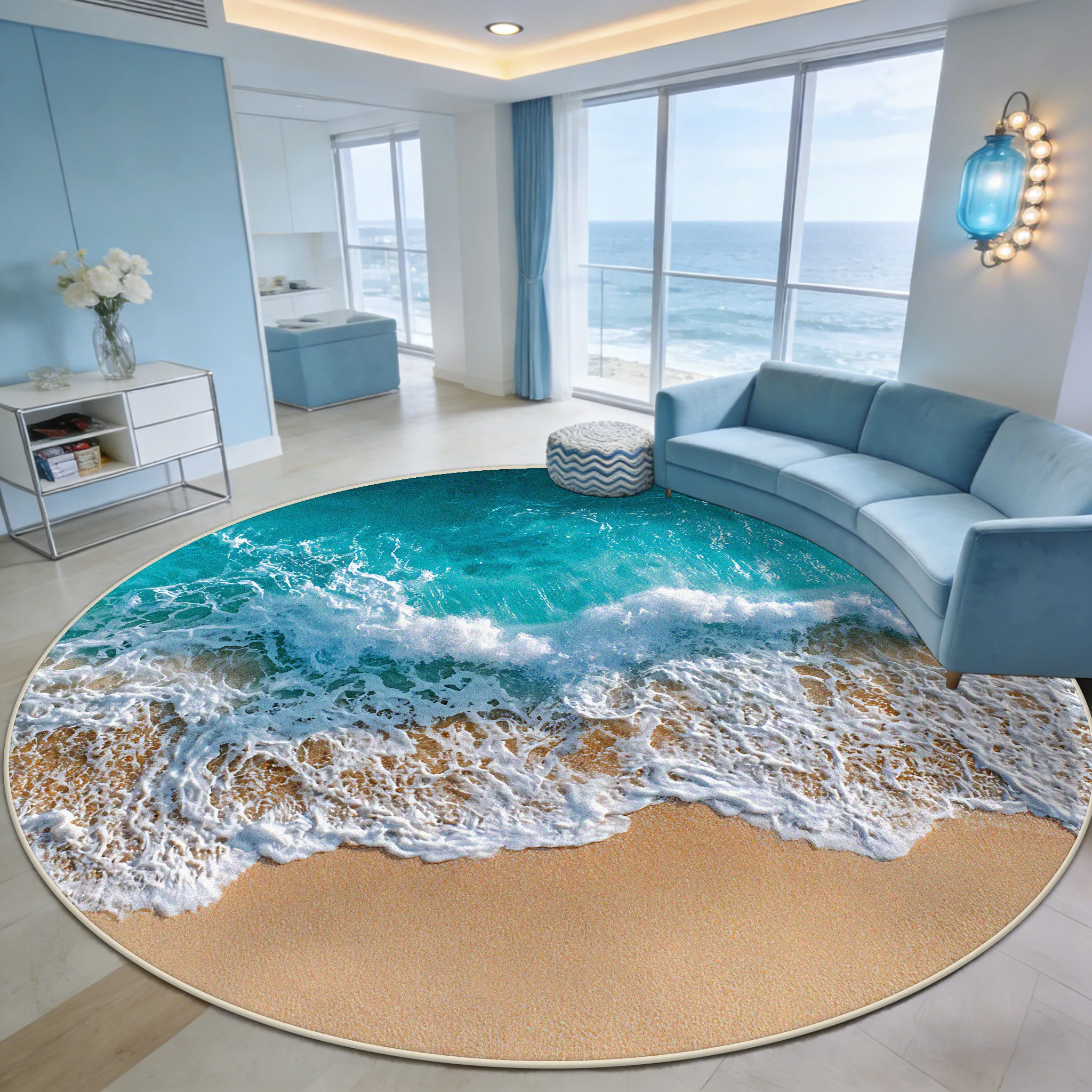 Пушистый круглый ковер из полиэстера для ванной комнаты и гостиной
Пушистый круглый ковер из полиэстера для ванной комнаты и гостиной