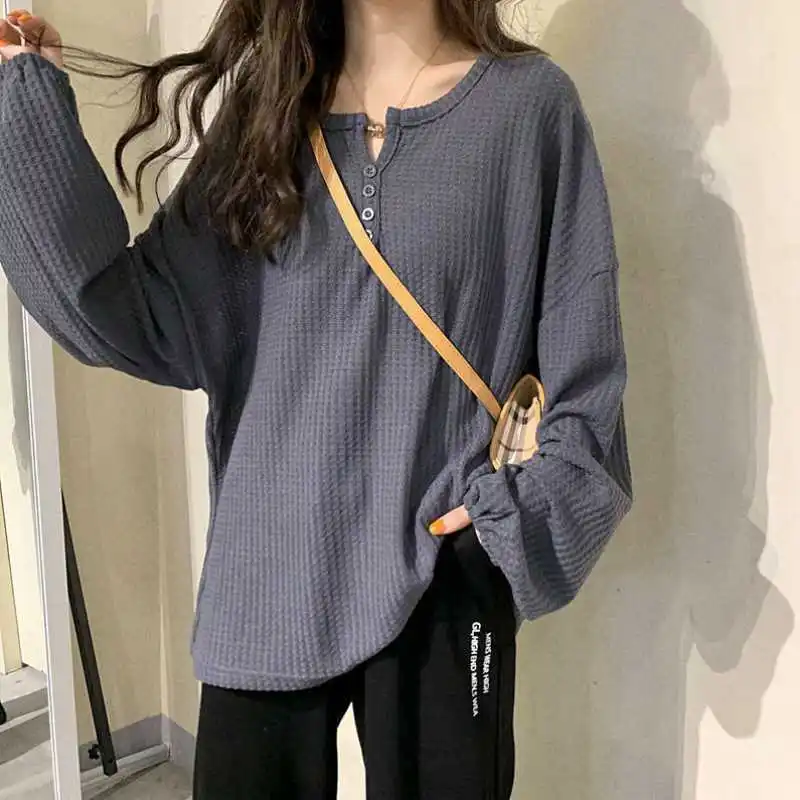 Spring Autumn Oversized T-shirt Women Harajuku Solid Color Tshirt Long Sleeve O-Neck T-Shirts Korean Casual T Shirt Femme Tops
Spring Autumn Oversized T-shirt Women Harajuku Solid Color Tshirt Long Sleeve O-Neck T-Shirts Korean Casual T Shirt Femme Tops
