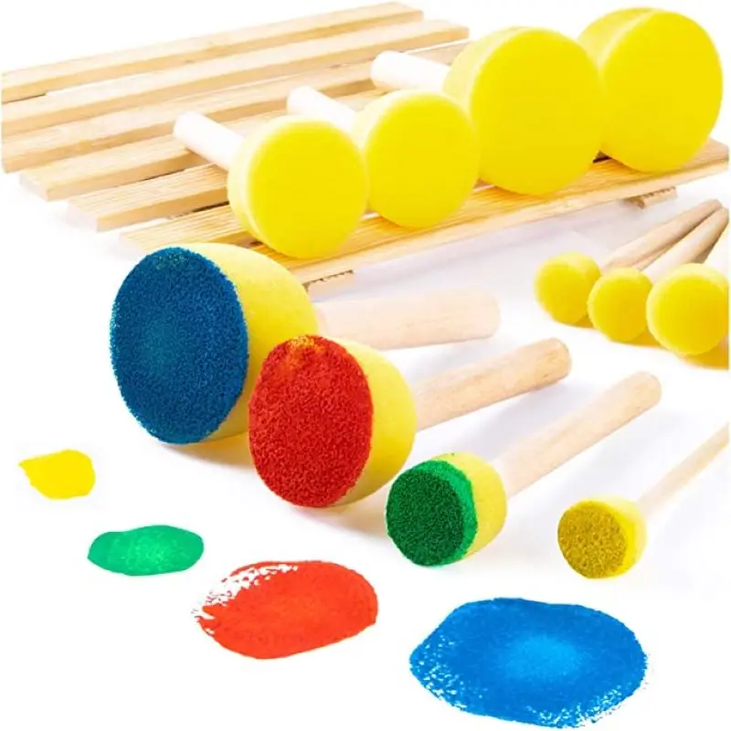 5Pcs DIY Art Supplies Gifts Sponge Paint Brush Wooden Handle Sponge Paint Brush Painting Graffiti Early Toy
5Pcs DIY Art Supplies Gifts Sponge Paint Brush Wooden Handle Sponge Paint Brush Painting Graffiti Early Toy