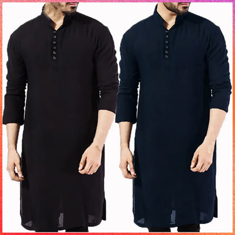 Men's Muslim Long Sleeve Arabic Style Fashion Simple Long Men's Shirt Muslim Robe Saudi Arabian Islamic Solid Robe Kaftan
Men's Muslim Long Sleeve Arabic Style Fashion Simple Long Men's Shirt Muslim Robe Saudi Arabian Islamic Solid Robe Kaftan