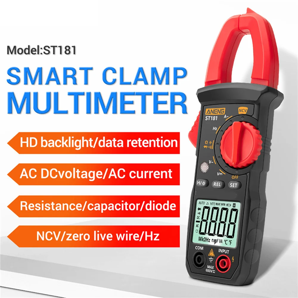 Digital Clamp Meter DC/AC Current 4000 Counts Multimeter Ammeter Voltage Tester Car Amp Hz Capacitance NCV Ohm Test
Digital Clamp Meter DC/AC Current 4000 Counts Multimeter Ammeter Voltage Tester Car Amp Hz Capacitance NCV Ohm Test