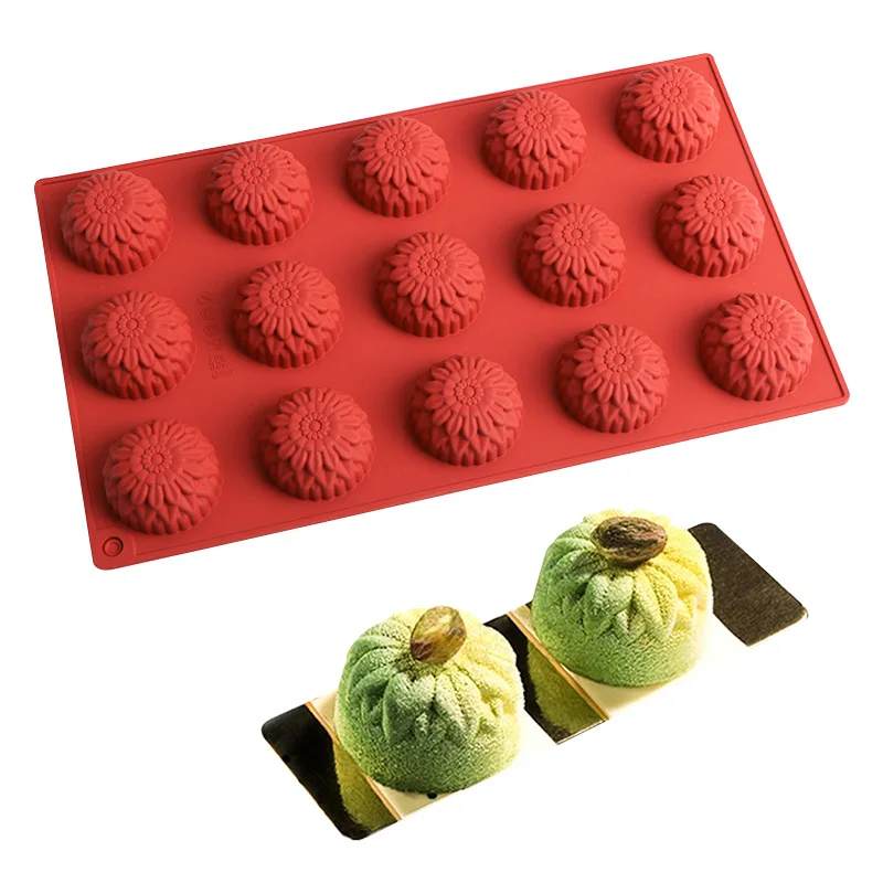 15 Cavity Sunflower Silicone Cake Mold for Chocolate Mousse Ice Cream Jelly Pudding Dessert Bread Bakeware Pan Decorating Tools 
15 Cavity Sunflower Silicone Cake Mold for Chocolate Mousse Ice Cream Jelly Pudding Dessert Bread Bakeware Pan Decorating Tools