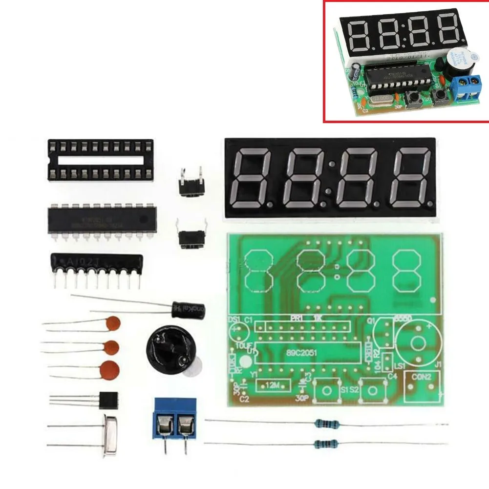 AT89C2051 4-bit Digital Electronic Clock DIY Soldering Practice Soldering Skills Punta Redonda Soldering Iron Soldering Tools
AT89C2051 4-bit Digital Electronic Clock DIY Soldering Practice Soldering Skills Punta Redonda Soldering Iron Soldering Tools