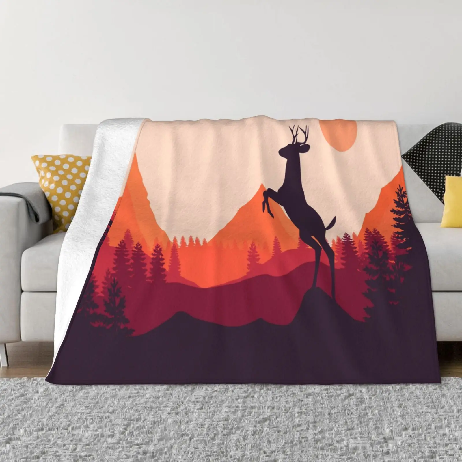 Christmas Deer Flannel Blankets for Beds Cartoon Orange Forest Single Side Design 60x80 Inches Travel All Season
Christmas Deer Flannel Blankets for Beds Cartoon Orange Forest Single Side Design 60x80 Inches Travel All Season