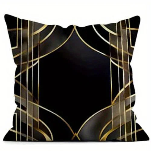 Наволочки из полиэстера велюра, черные и золотые, геометрический рисунок
Наволочки из полиэстера велюра, черные и золотые, геометрический рисунок