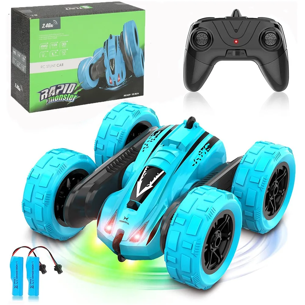 

1:24 RC Car 4WD 2.4G Radio Remote Control Stunt Drift Flips Car Model Double Side 360° Rotating Vehicle Toys For Children Boy