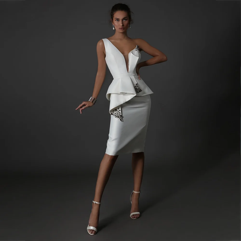 UETEEY Elegant Wedding Dress Deep V-Neck Sleeveless Knee-Length Wedding Gowns Zipper Back 2022 Vestido De Noiva
UETEEY Elegant Wedding Dress Deep V-Neck Sleeveless Knee-Length Wedding Gowns Zipper Back 2022 Vestido De Noiva