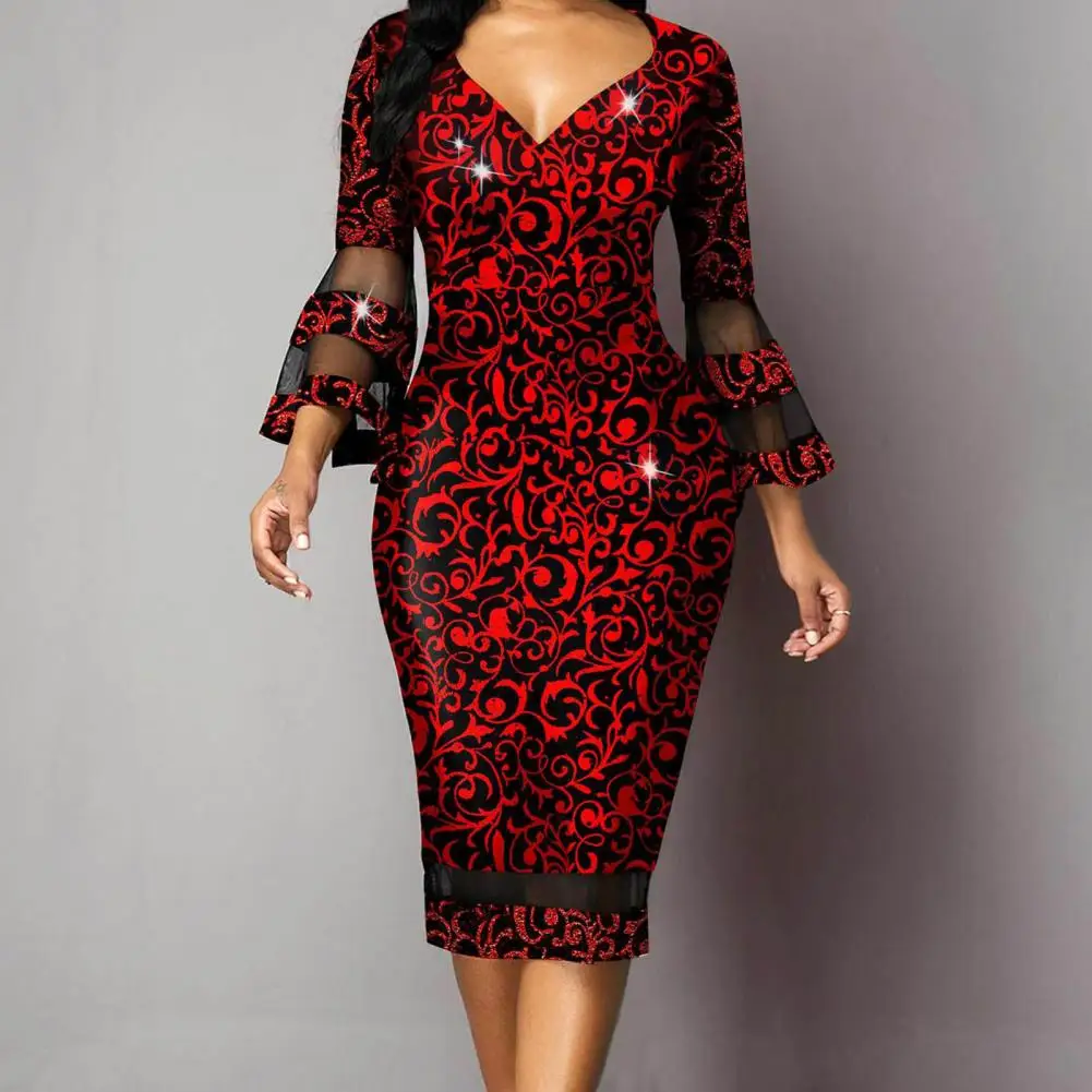 Bodycon Dress Lightweight Evening Dress Close Fitted Charming 3/4 Flare Sleeve Elegant Skinny Dress for Work
Bodycon Dress Lightweight Evening Dress Close Fitted Charming 3/4 Flare Sleeve Elegant Skinny Dress for Work