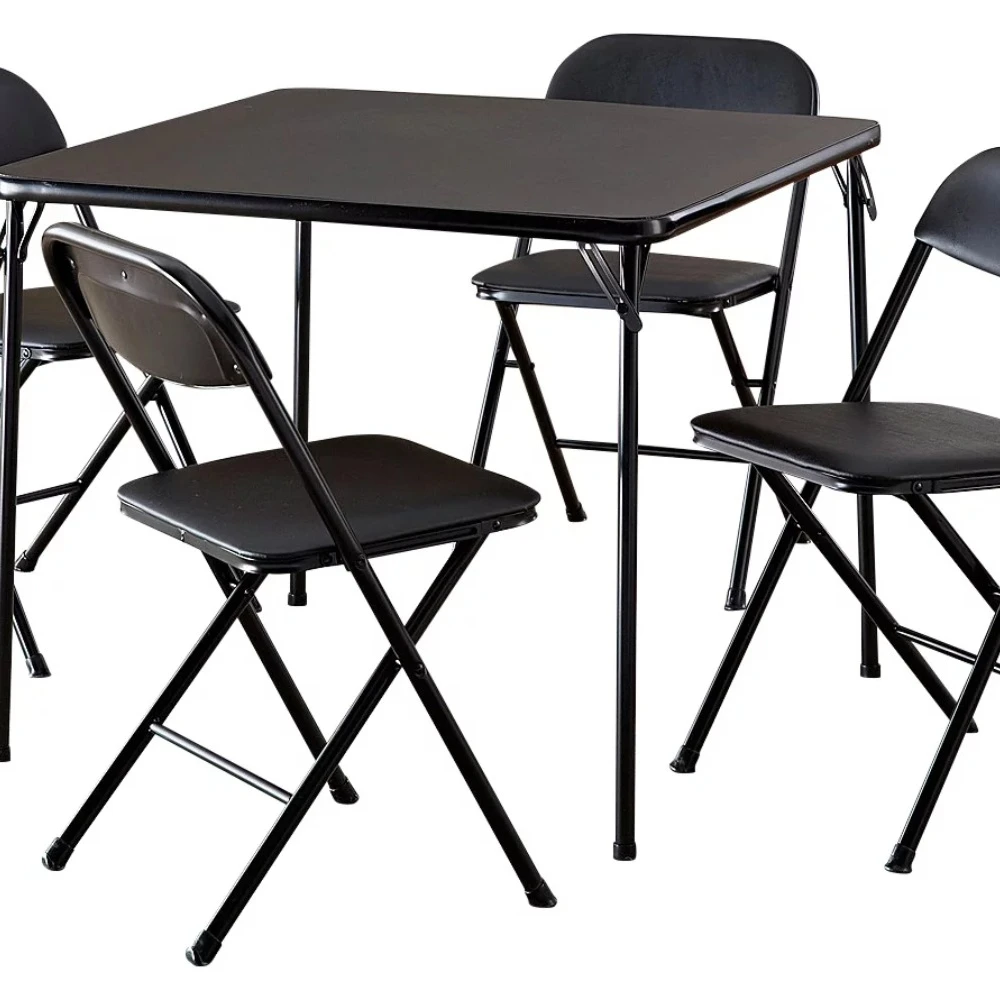 Five Piece Set of Card Tables in Black Easy To Fold and Store Suitable for Living Room Bedroom Courtyard
Five Piece Set of Card Tables in Black Easy To Fold and Store Suitable for Living Room Bedroom Courtyard
