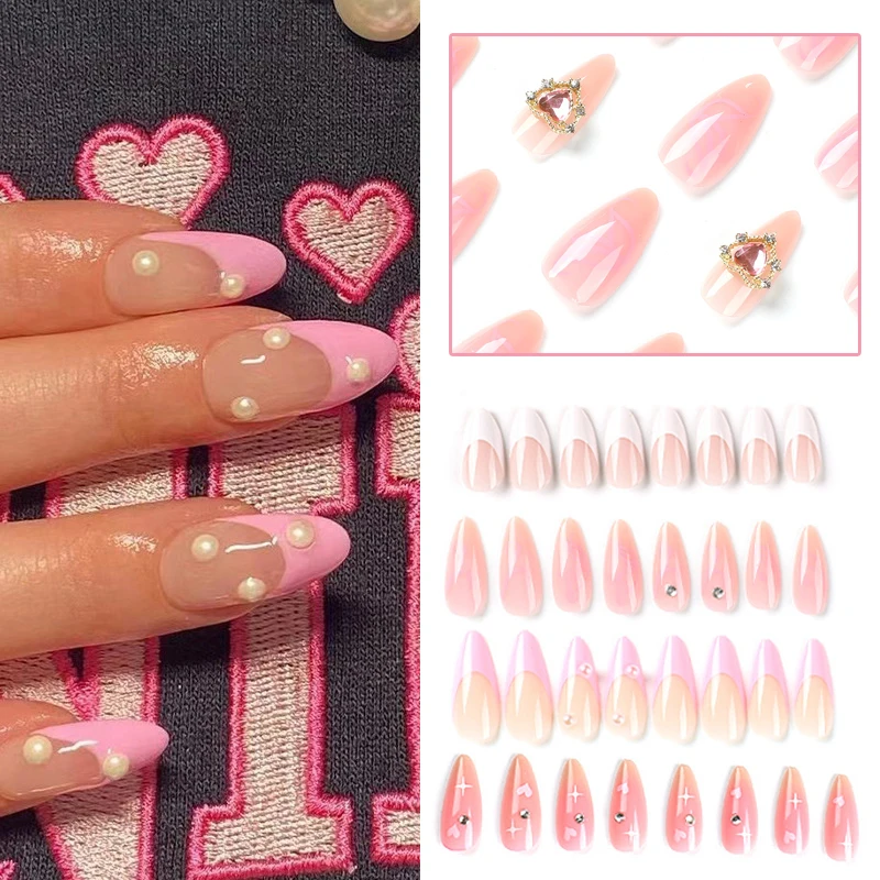 French False Nail 24PCS 3D Almond Pearl Press On Nail Artificial Nail Extension Reusable Full Cover Manicure Nail Tip Decoration
French False Nail 24PCS 3D Almond Pearl Press On Nail Artificial Nail Extension Reusable Full Cover Manicure Nail Tip Decoration
