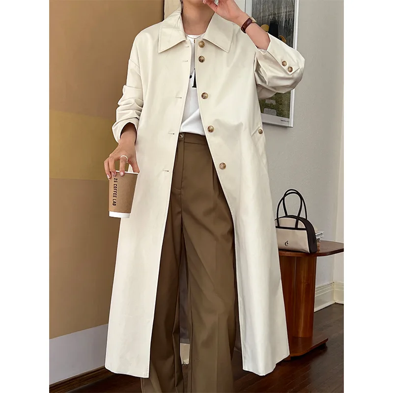 Windbreaker coat women's spring new simple khaki loose fashion single-breasted lapel women's coat
Windbreaker coat women's spring new simple khaki loose fashion single-breasted lapel women's coat