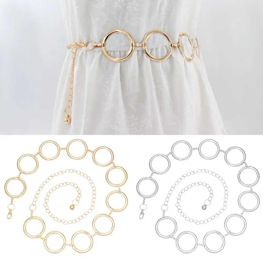 Women Female Gold Silver Dress Big Ring Round Alloy Belt Waistband Metal Chain Belt Waist Belts
Women Female Gold Silver Dress Big Ring Round Alloy Belt Waistband Metal Chain Belt Waist Belts