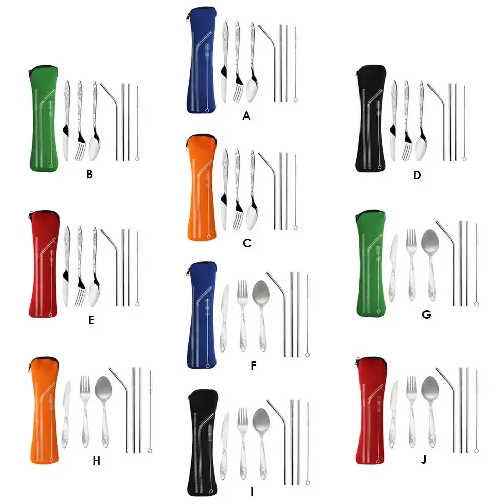 Stainless Steel Fork Spoon Cutlery Set Steak Knife Fork Spoon Portable Camping Bag Picnic Outdoor Tableware with bag
Stainless Steel Fork Spoon Cutlery Set Steak Knife Fork Spoon Portable Camping Bag Picnic Outdoor Tableware with bag