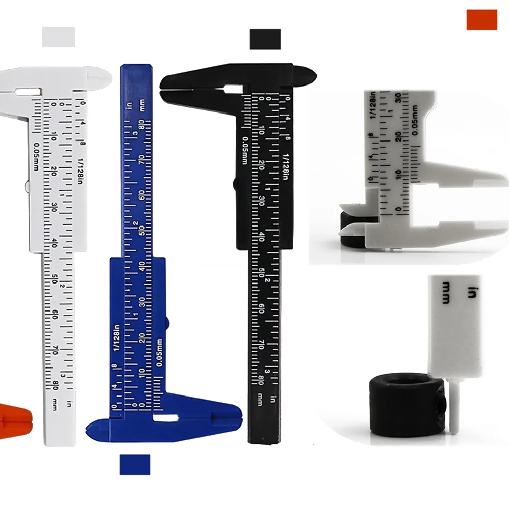 

1PC Double Rule Scale Plastic Vernier Caliper 0-80mm Student Dial Gauge Micrometer Measuring Ruler Inside Diameter Depth Meter
