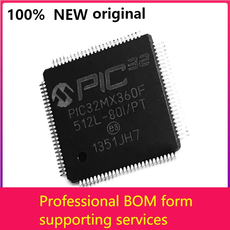 

5PCS PIC32MX360F512L-80I/PT PIC32MX360F512L-80I PIC32MX360F512L TQFP100 New original ic chip In stock 100% original