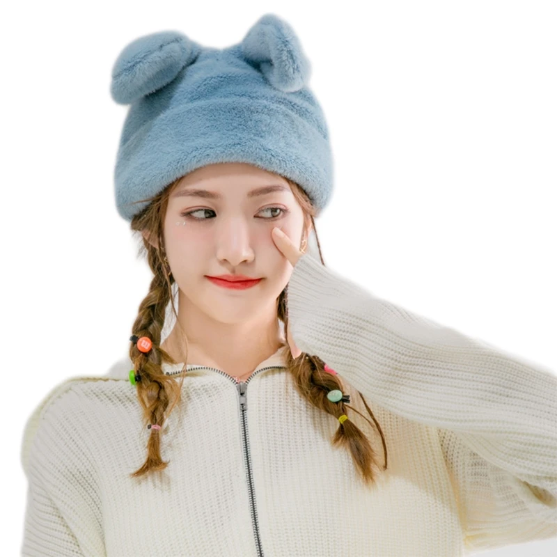 Solid Color Cute Rabbit Ear Knitted Hat Lovely Outdoor Beanie Hat Warm Plush Hat Show Face Small Windproof for Autumn Winter
Solid Color Cute Rabbit Ear Knitted Hat Lovely Outdoor Beanie Hat Warm Plush Hat Show Face Small Windproof for Autumn Winter