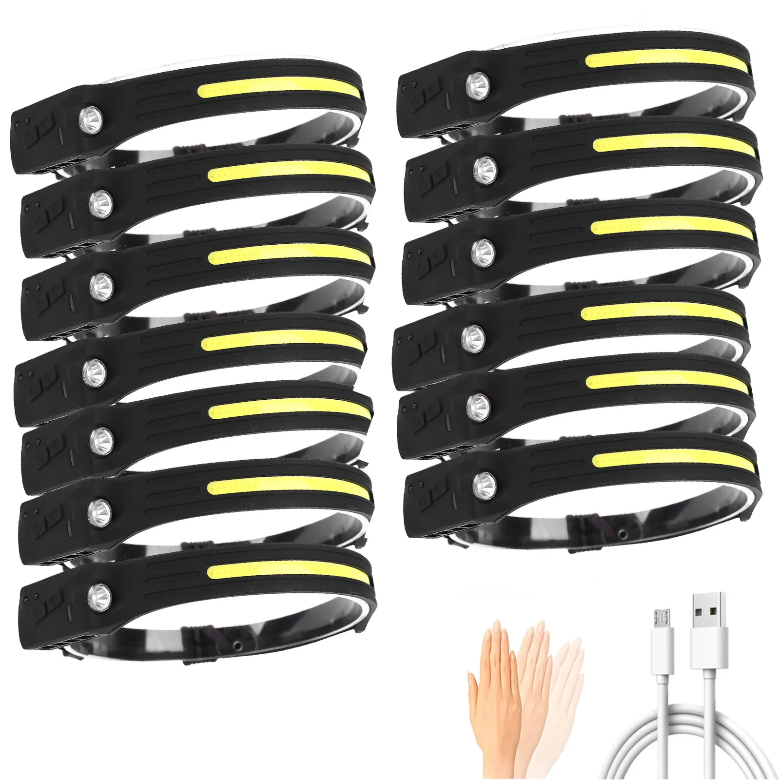 COB LED Headlamp 5 Lighting Modes Sensor Headlight with Built-in Battery Flashlight USB Rechargeable Head Lamp Torch Work Light
COB LED Headlamp 5 Lighting Modes Sensor Headlight with Built-in Battery Flashlight USB Rechargeable Head Lamp Torch Work Light