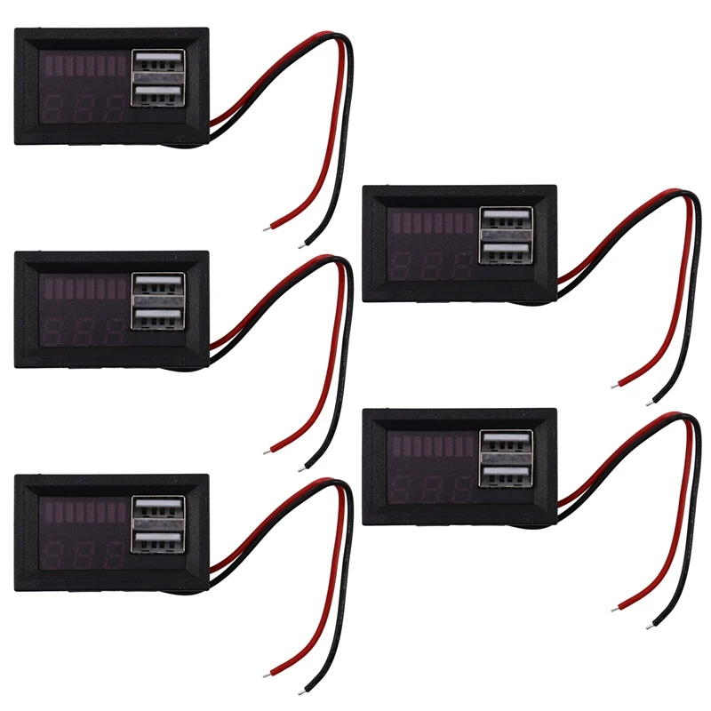 5X Red Led Digital Display Voltmeter Meter Volt Tester Panel For Dc 12V Cars Vehicles USB 5V2A Output 12.6V Battery
5X Red Led Digital Display Voltmeter Meter Volt Tester Panel For Dc 12V Cars Vehicles USB 5V2A Output 12.6V Battery