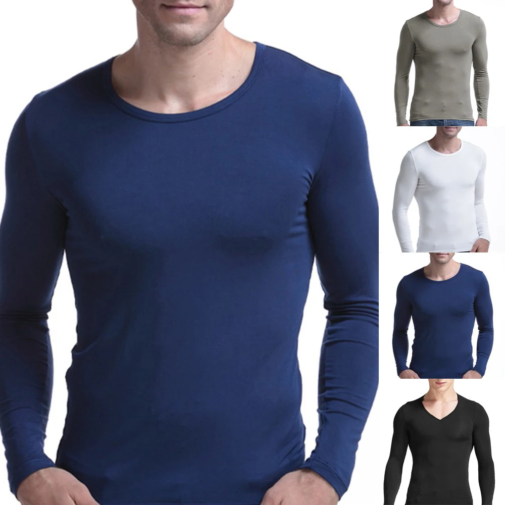 Men Thermal Tops Autumn Winter Long-Sleeved Round / V-Neck Basic Solid Underwear Bottoming Shirts T-shirt Blouse Pullover Top
Men Thermal Tops Autumn Winter Long-Sleeved Round / V-Neck Basic Solid Underwear Bottoming Shirts T-shirt Blouse Pullover Top