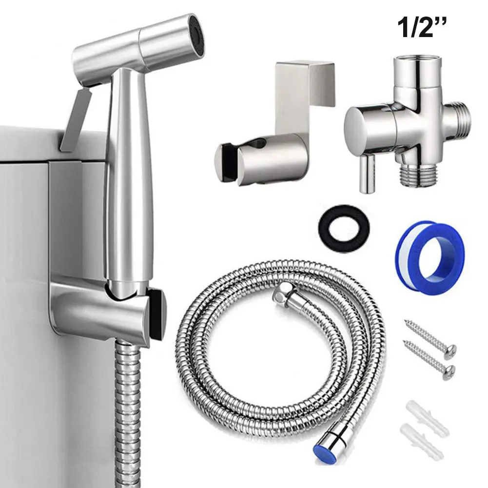 Handheld Toilet bidet sprayer set Kit Stainless Steel Hand Bidet faucet for Bathroom hand sprayer shower head self cleaning
Handheld Toilet bidet sprayer set Kit Stainless Steel Hand Bidet faucet for Bathroom hand sprayer shower head self cleaning