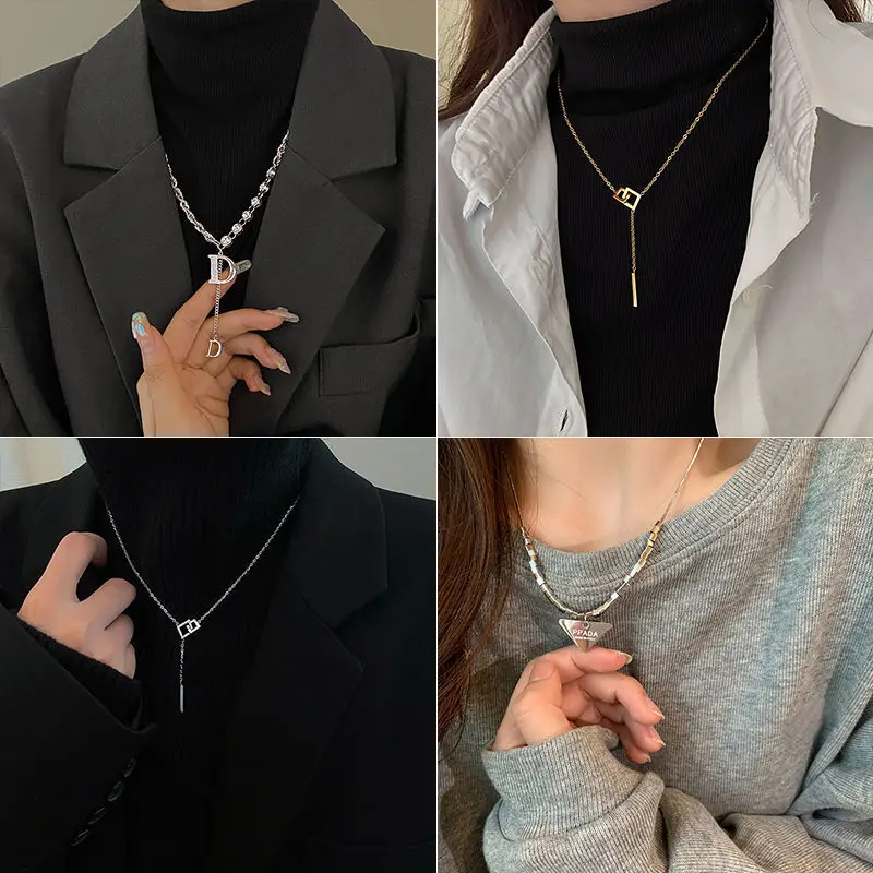 Letter light luxury niche design sweater chain necklace female collarbone chain 2021 new trendy autumn and winter accessories
Letter light luxury niche design sweater chain necklace female collarbone chain 2021 new trendy autumn and winter accessories