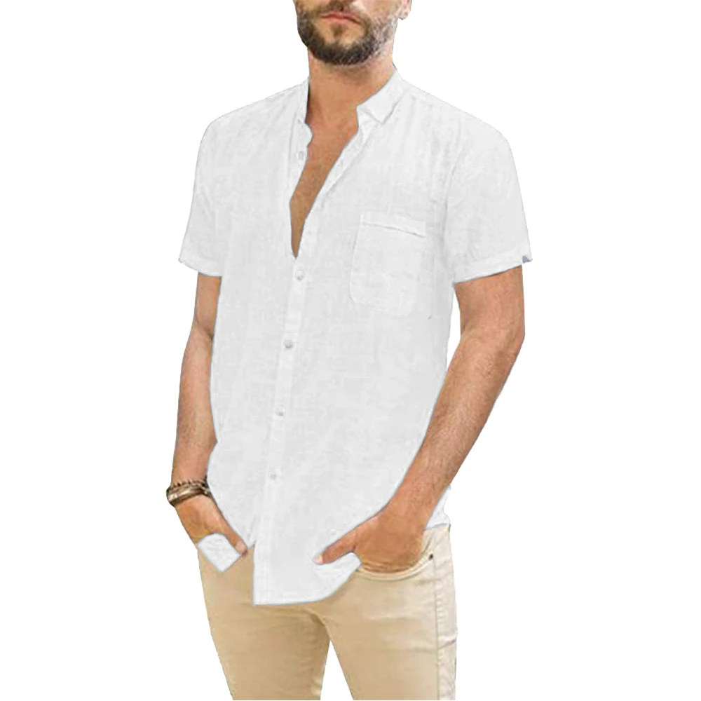 Men's Short-Sleeved Shirts Summer Solid Color Turn-down collar Casual Beach Style Plus Size
Men's Short-Sleeved Shirts Summer Solid Color Turn-down collar Casual Beach Style Plus Size