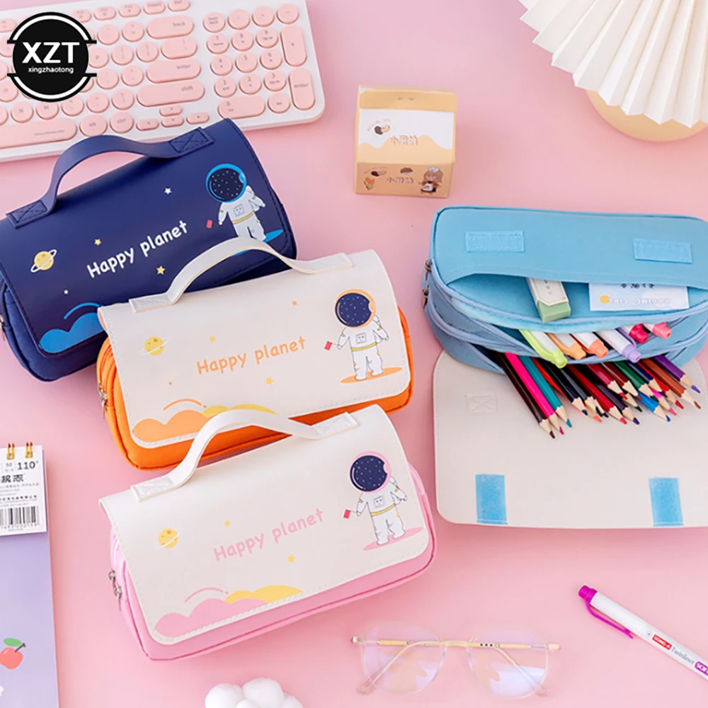 Large Capacity Pencil Case Double Side Astronaut Canvas Pen Bag Stationery for School supplies Students Handheld Stationery Bag
Large Capacity Pencil Case Double Side Astronaut Canvas Pen Bag Stationery for School supplies Students Handheld Stationery Bag