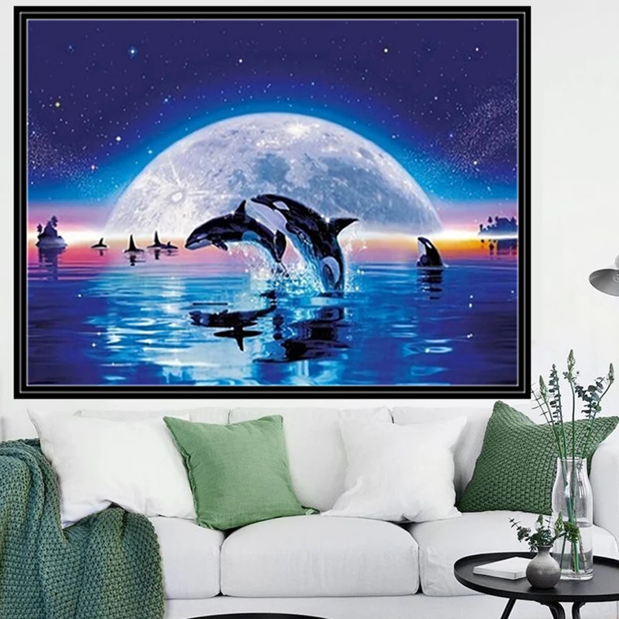 DIY 5D Diamond Painting Dolphin Lovely Kit Full Drill Square Round Embroidery Mosaic Art Picture Of Rhinestones Home Decor Gifts
DIY 5D Diamond Painting Dolphin Lovely Kit Full Drill Square Round Embroidery Mosaic Art Picture Of Rhinestones Home Decor Gifts
