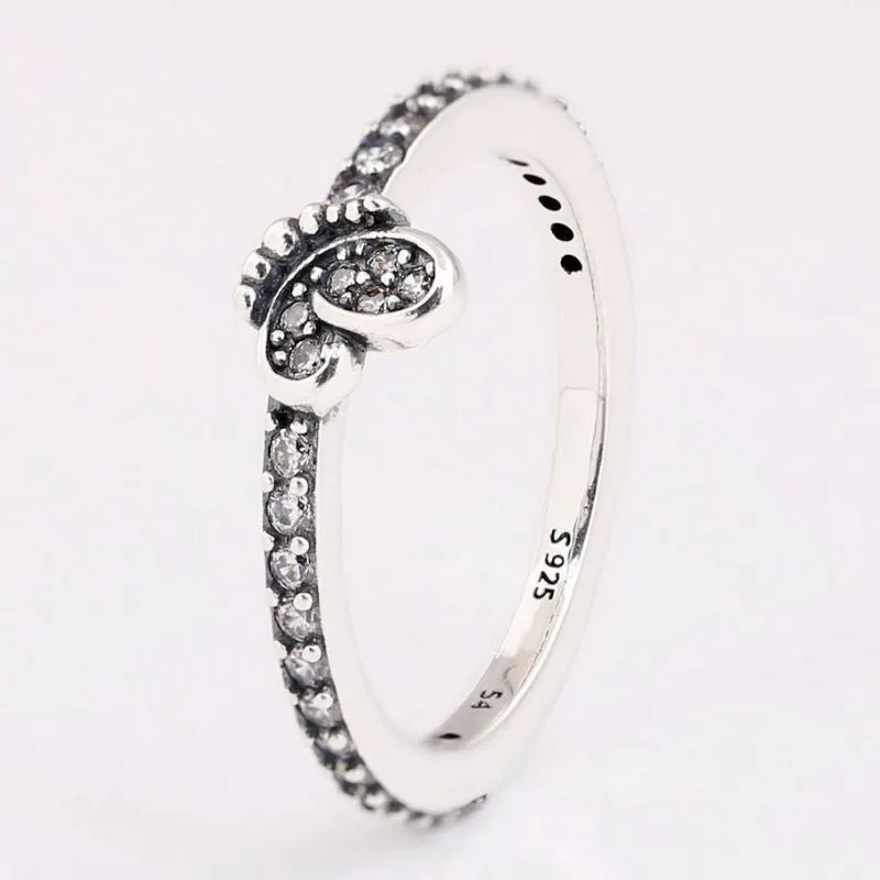 Authentic 925 Sterling Silver Openwork Bedazzling Butterfly With Crystal Ring For Women Wedding Party Europe Fashion Jewelry
Authentic 925 Sterling Silver Openwork Bedazzling Butterfly With Crystal Ring For Women Wedding Party Europe Fashion Jewelry