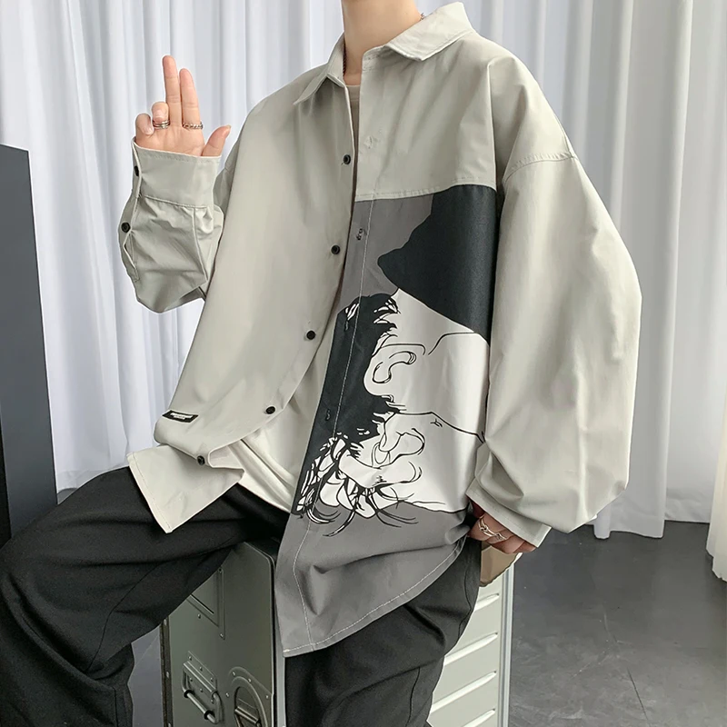 Men's Print Long Sleeve Cargo Shirts Harajuku Black Shirt Korean Style Men Shirt Vintage Clothes Streetwear S-5XL Chemise Homme
Men's Print Long Sleeve Cargo Shirts Harajuku Black Shirt Korean Style Men Shirt Vintage Clothes Streetwear S-5XL Chemise Homme