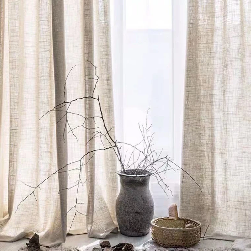 Nordic Curtains for Living Room Linen Pure Color Cotton Linen Yarn Translucent Custom Modern Artistic Conception
Nordic Curtains for Living Room Linen Pure Color Cotton Linen Yarn Translucent Custom Modern Artistic Conception
