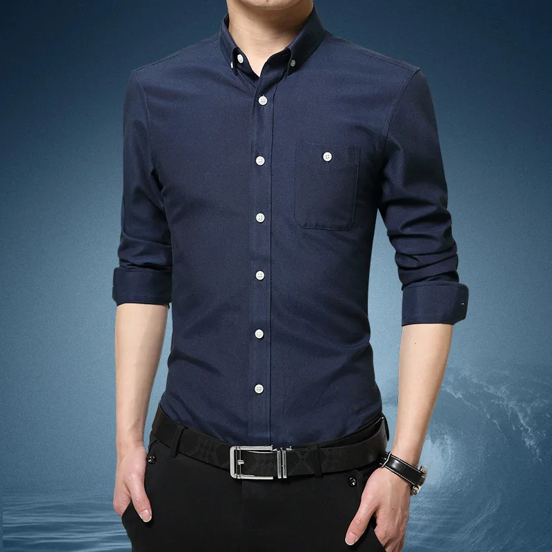 Рубашка мужская с длинным рукавом, модная сорочка Slim Fit, трикотажная одежда, осень
Рубашка мужская с длинным рукавом, модная сорочка Slim Fit, трикотажная одежда, осень