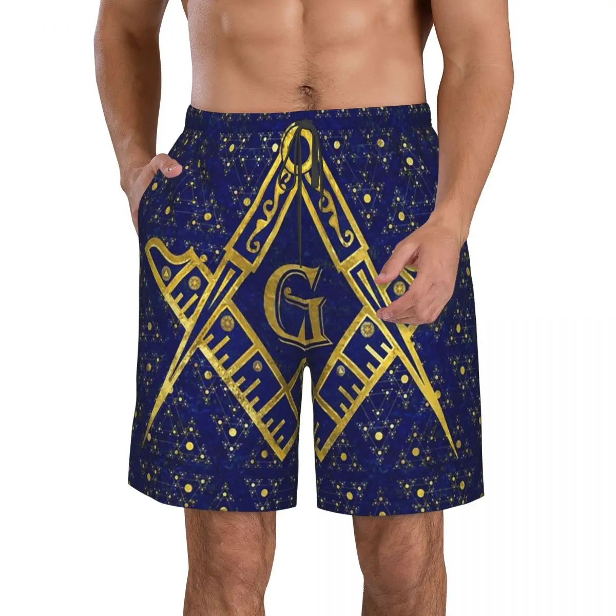 Freemasonry Symbol Square And Compasses Beach Shorts Men's Mesh Lining Swim Trunks Board Shorts with Pockets Shorts Summer
Freemasonry Symbol Square And Compasses Beach Shorts Men's Mesh Lining Swim Trunks Board Shorts with Pockets Shorts Summer