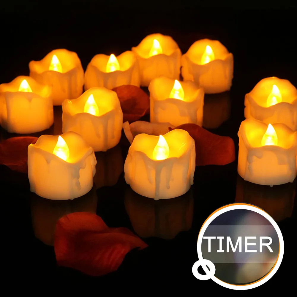 24Pack Flickering Flameless Votive Candles Timing Electric Fake Candles Battery Operated LED Tealight for Wedding Dinner Table
24Pack Flickering Flameless Votive Candles Timing Electric Fake Candles Battery Operated LED Tealight for Wedding Dinner Table