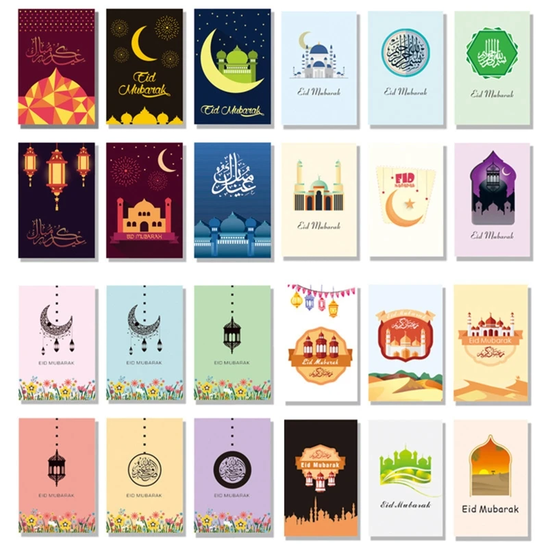 Eid Mubarak Greeting Cards with Envelopes Sealing Stickers Set Card Kit for Islam Muslim Ramadan Party Invitation Blessing Card
Eid Mubarak Greeting Cards with Envelopes Sealing Stickers Set Card Kit for Islam Muslim Ramadan Party Invitation Blessing Card