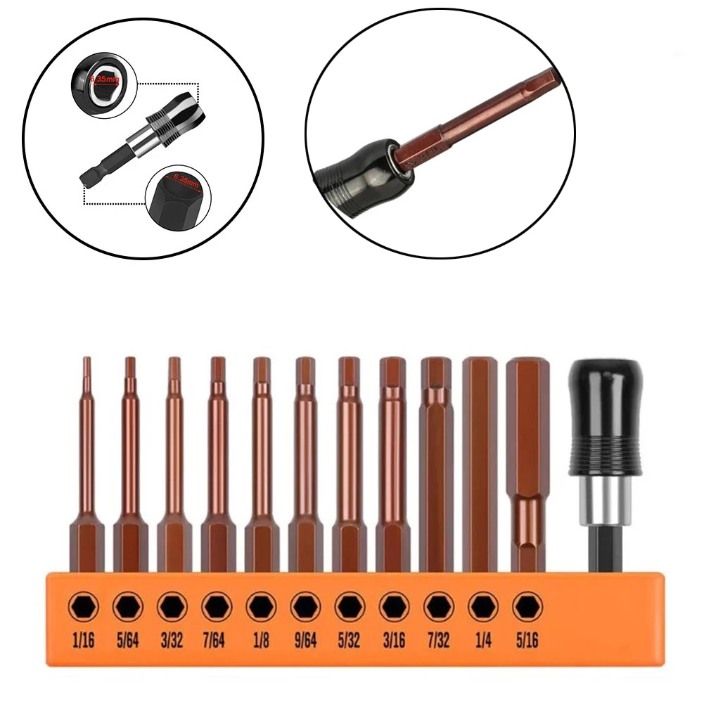 12pcs 1/4 Inch Hex Shank Hex Head Wrench Drill Bit Set 60mm Screwdriver Metric S2 Steel Screwdriver Socket Bit Tools
12pcs 1/4 Inch Hex Shank Hex Head Wrench Drill Bit Set 60mm Screwdriver Metric S2 Steel Screwdriver Socket Bit Tools