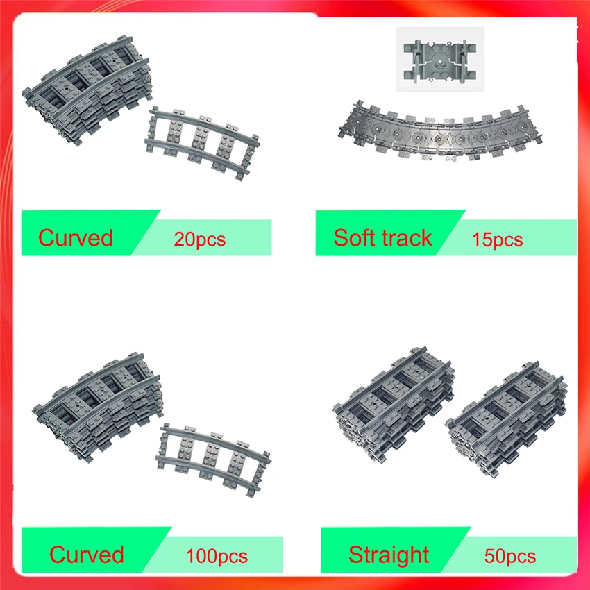 City Trains Railway Track Rail Buliding Blocks Model Toy Soft Track Cruved Straight Train For Kids Gift Compatible All Brands
City Trains Railway Track Rail Buliding Blocks Model Toy Soft Track Cruved Straight Train For Kids Gift Compatible All Brands