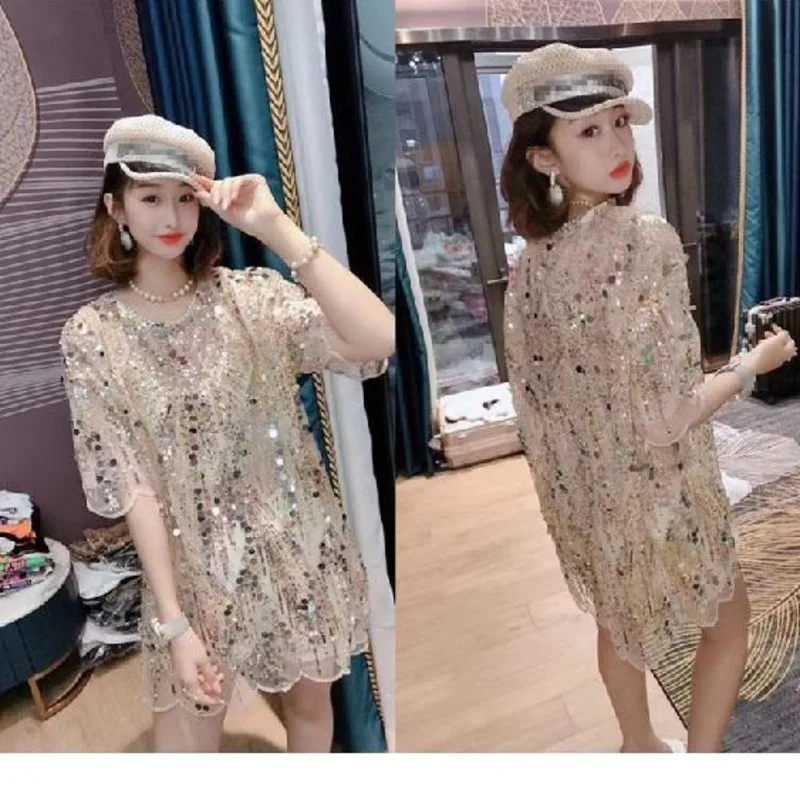 2022 Summer New Loose Shiny T-shirt Skirt Women Hot American Fashion Short Sleeve Top Tees Best Friends Straight T Shirt Female
2022 Summer New Loose Shiny T-shirt Skirt Women Hot American Fashion Short Sleeve Top Tees Best Friends Straight T Shirt Female